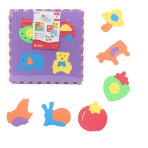 Alfombra Rompecabezas SUNTA TOYS Antibacterial Figuras Animales y Vehículos 4 piezas