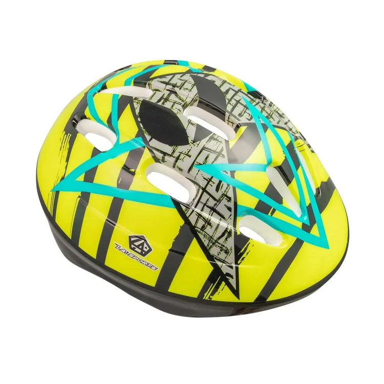 Casco para Niños Bicicleta/Patines Verde Líneas Azules (MD - MEDIUM) L.A SPORTS - Imagen 2