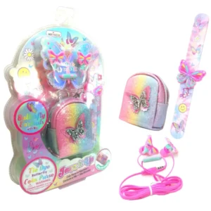 Set Monedero, Brazalete y Auriculares Mariposas HOT FOCUS
