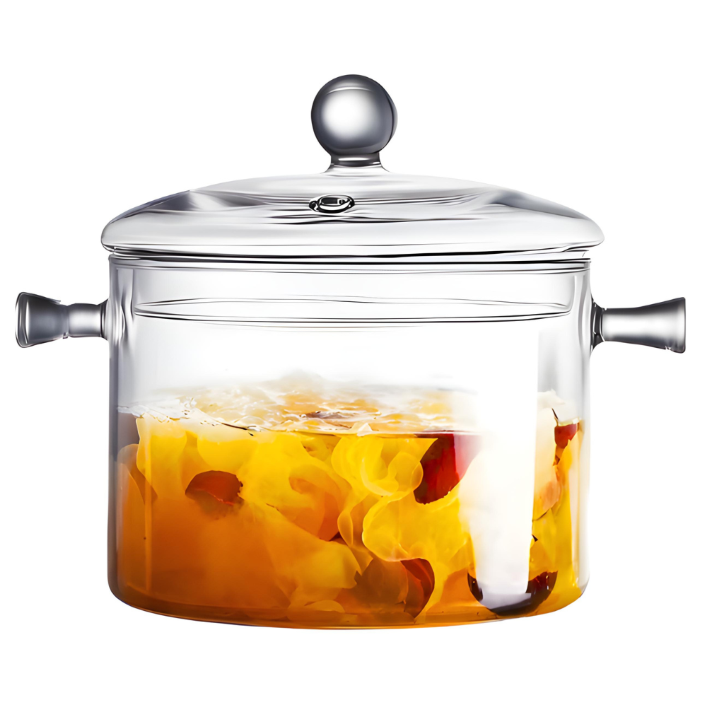 Olla Con Tapa En Vidrio Transparente