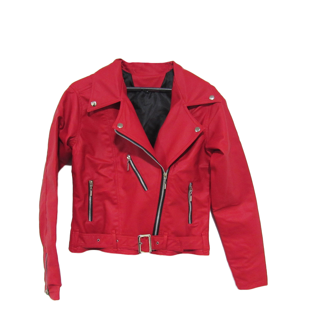 Chaqueta rockera en cuero tex para mujer